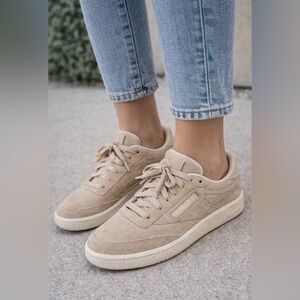 Reebok Women's Beige Suede Sneakers